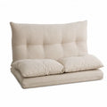 Sofá cama plegable tapizado en tejido de poliéster color beige 200 cm x 90 cm x 40 cm