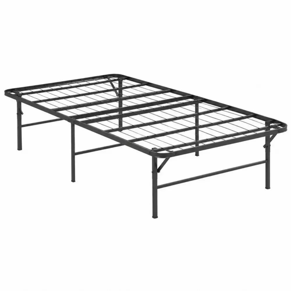 base de cama metálica de acero con rejilla soporte para colchón estructura rectangular color negro 200 cm x 140 cm x 35 cm