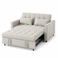 Sofá cama convertible extraíble tapizado en tejido de poliéster estructura de acero 200 cm x 95 cm x 85 cm color beige claro